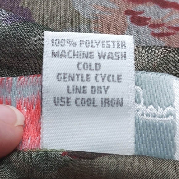 RARE Vintage Stephanie Buffington Sage Green Sheer Floral Kimono /Robe Size M/L - Picture 12 of 12